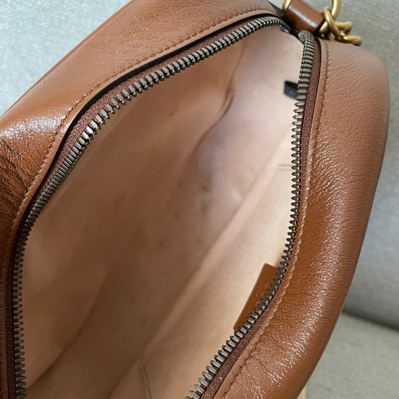 Gucci Marmont Diagonal Small Bag - Brown/Cognac - Picture 9 of 15